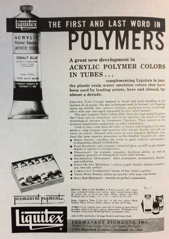 Fig.2 Advertisement for Liquitex Acrylic Polymer Tube Paints, 1964