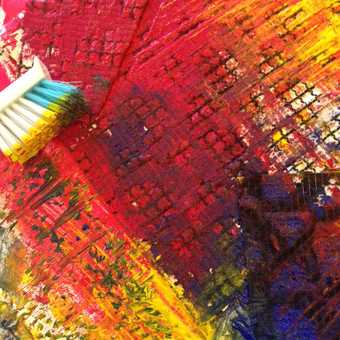 Detail of textured, painted surface